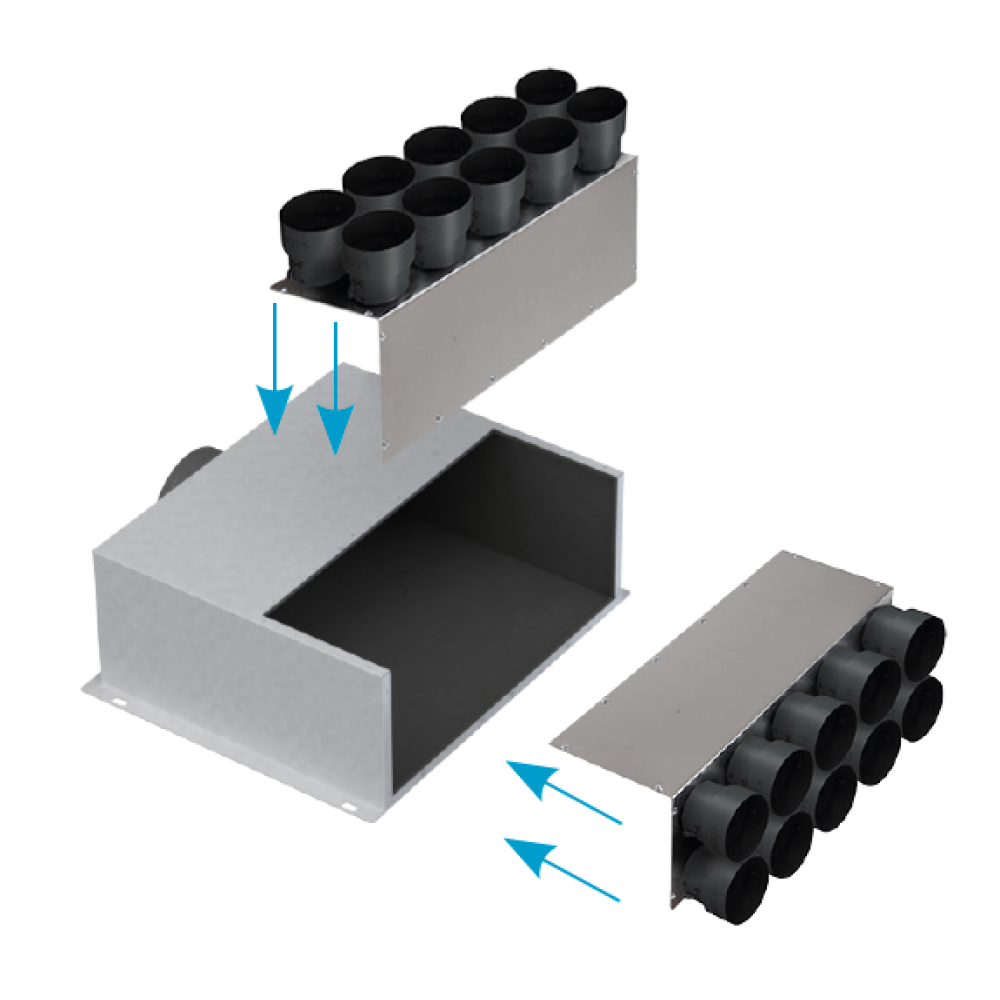 hrdlá na stene alebo na prednej strane škatule